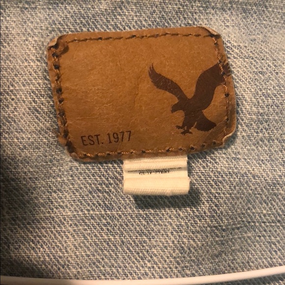 AMERICAN EAGLE DISTRESSED DENIM SWEATSHIRT JACKET - Picture 4 of 5